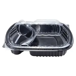 Remium Takeaway Food Container (Black Base + Clear Lid)