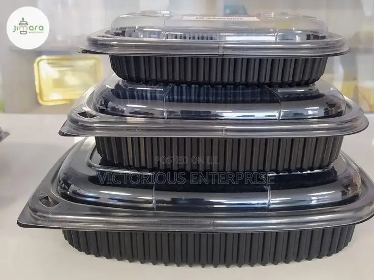 Remium Takeaway Food Container (Black Base + Clear Lid)