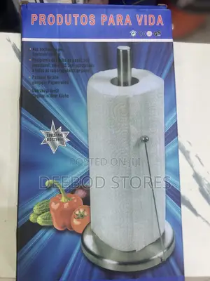 Stainless Steel Paper Towel Holder With a Weighted Base.