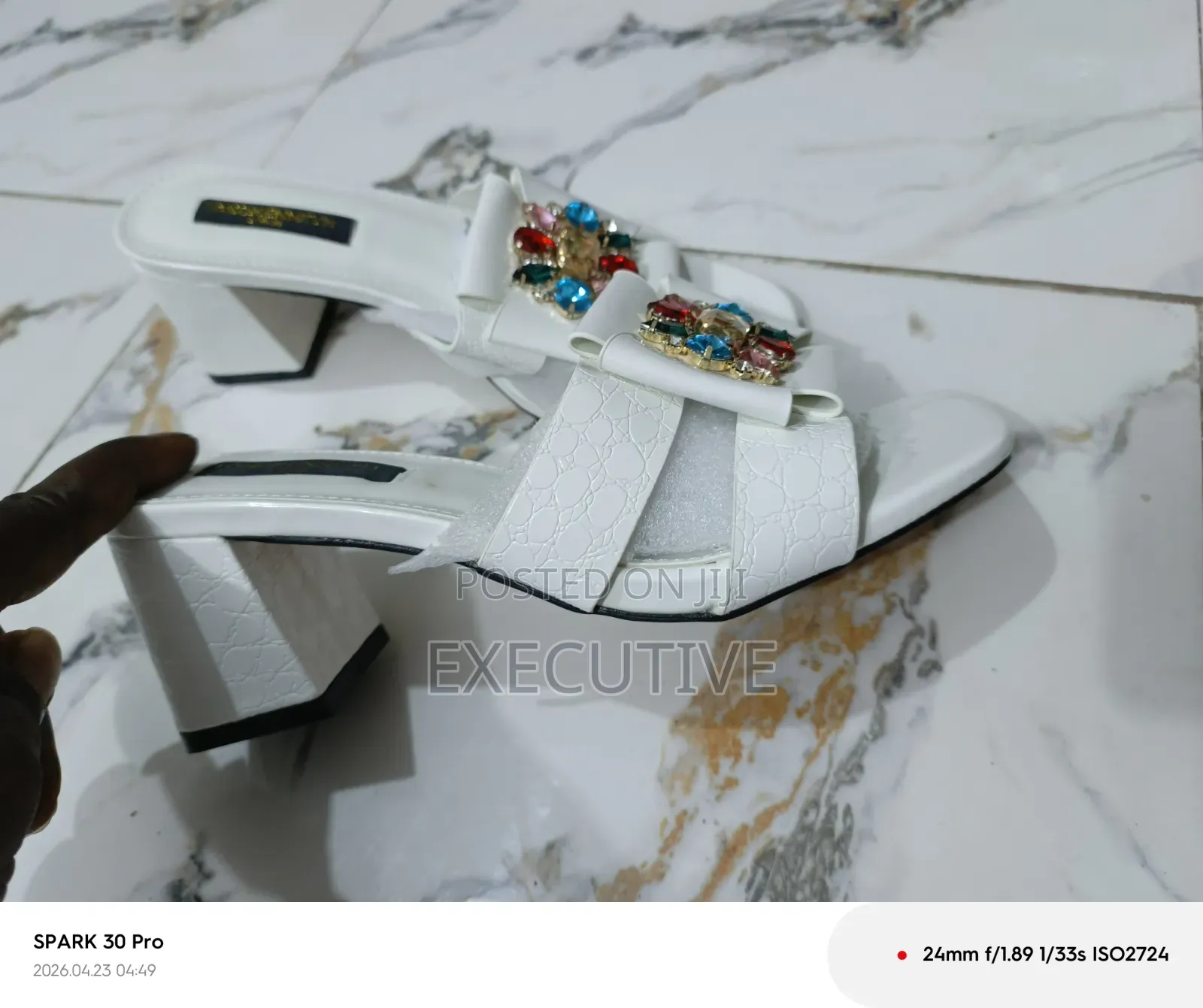 Classic White Low Heel Slippers
