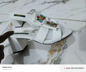 Classic White Low Heel Slippers