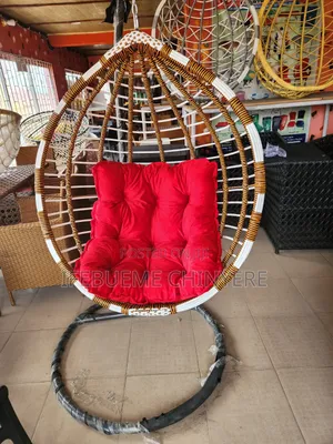 Gold and White Swinging Chair