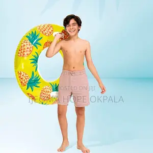 Intex Fruit Tube, a 107 Cm Inflatable Pool Ring Featuring a Pineapple