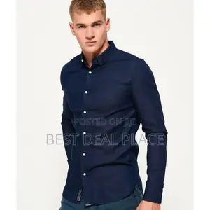 Superdry Long Sleeve Indigo Slim Fit Shirt (Original Uk Import)