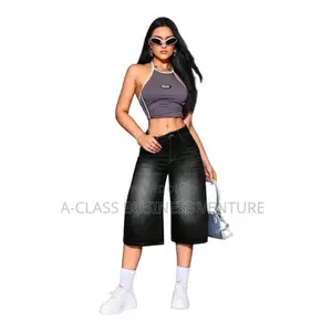 3 Quarter Boyfriend Jeans Black