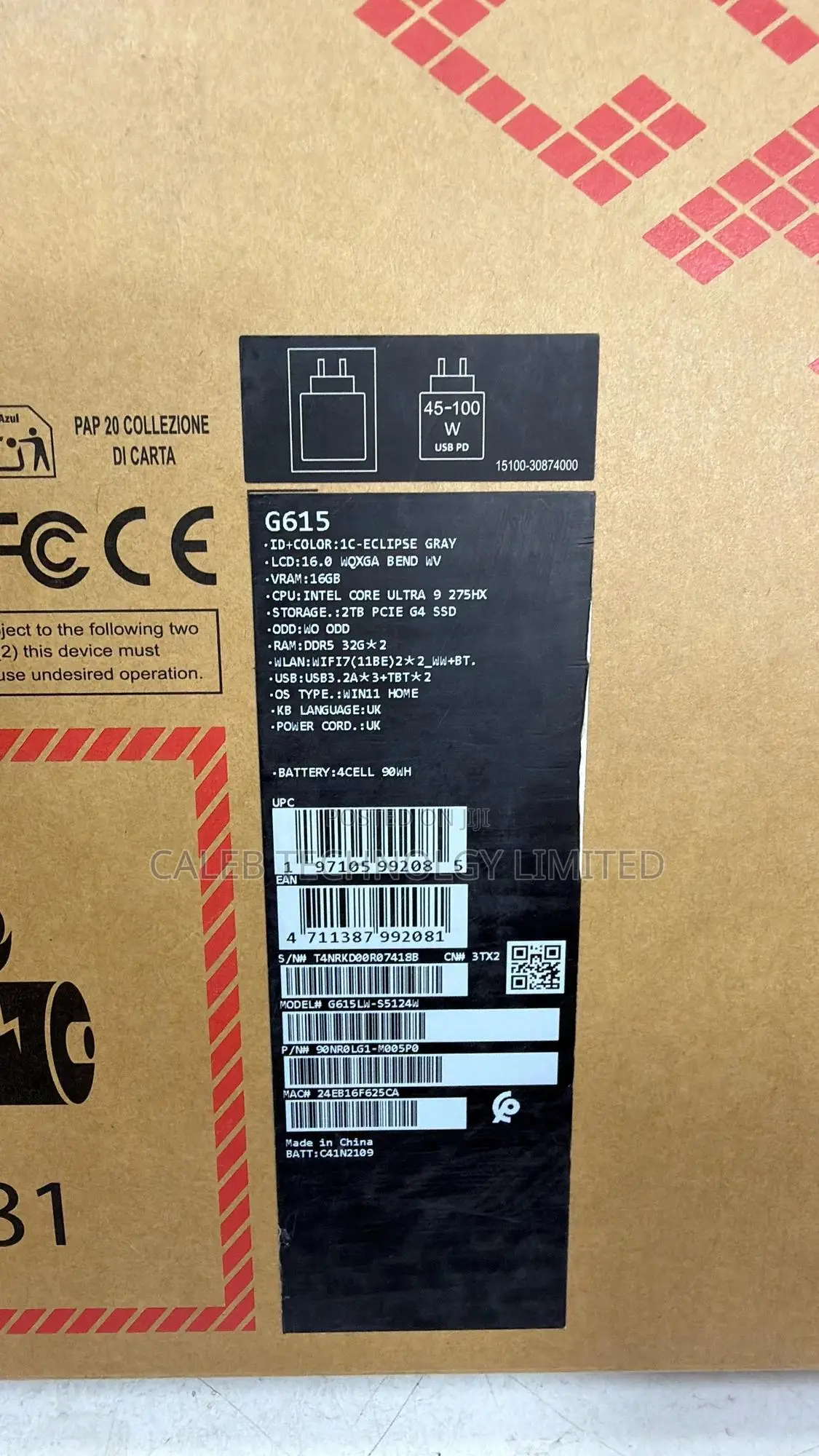 New Laptop Asus ROG Strix G16 G614 64GB Intel Core Ultra 9 SSD 2T