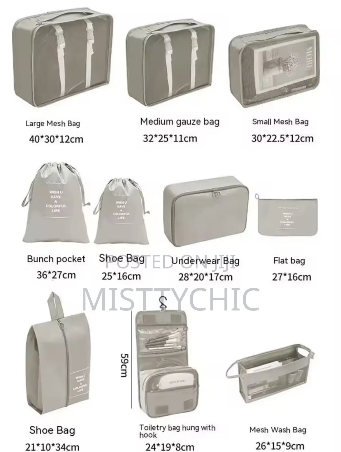 High Quality 10 in 1 Traveling Bag Set