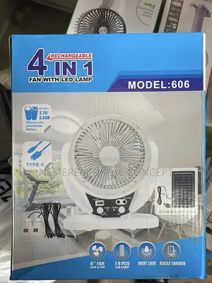 Rechargeable 4 in 1 Fan With Led Lamp