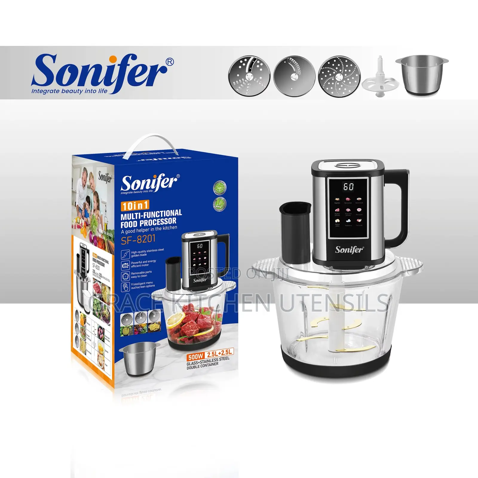 Sonifer 10in1 Multi Functional Food Processor