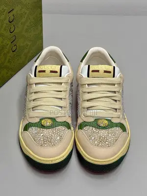 Top Quality Gucci Rhinestoned White Sneakers