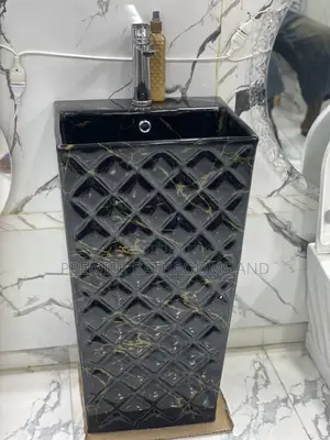 Executive Black Washing Hand Basin With Touch of Gold