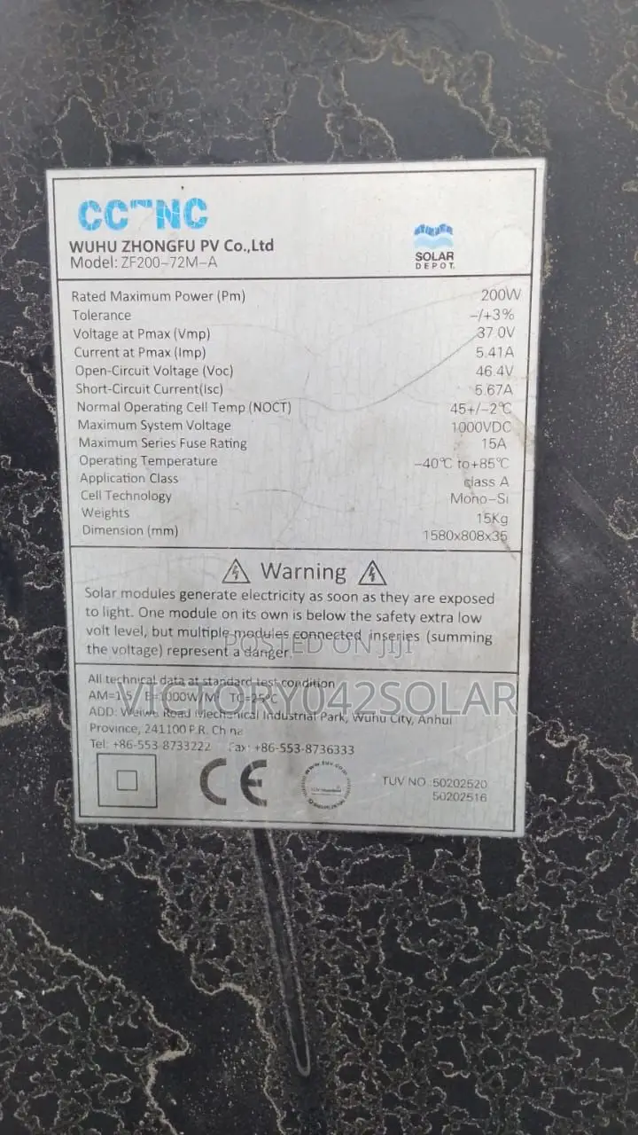 Black Face 200w Panel Used Available