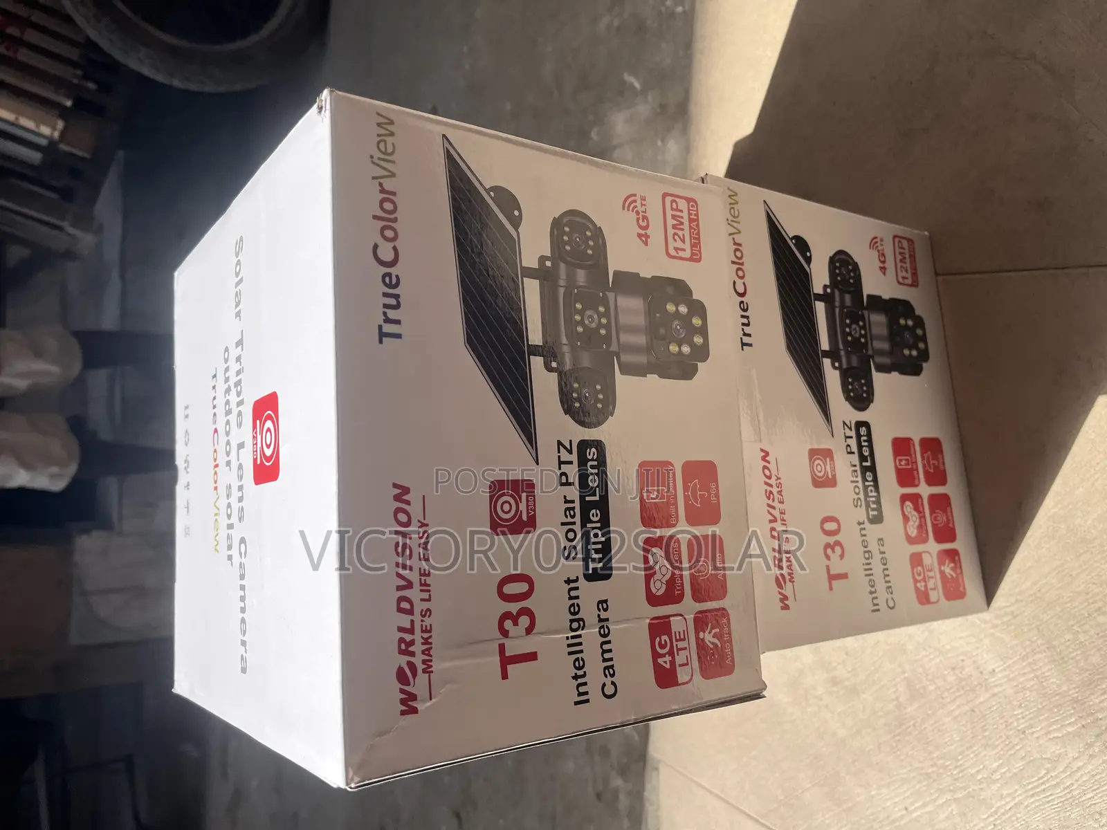 Solar Triple Lens Camera Outdoor Solar