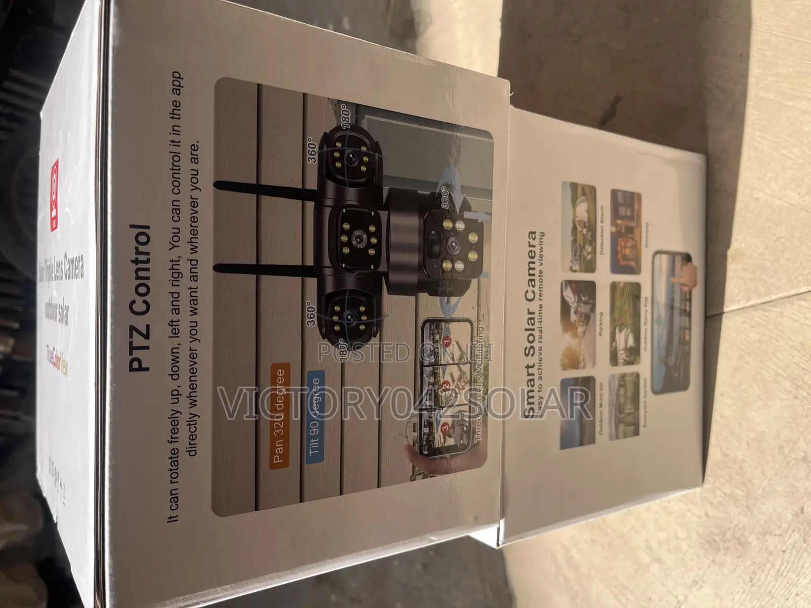 Solar Triple Lens Camera Outdoor Solar