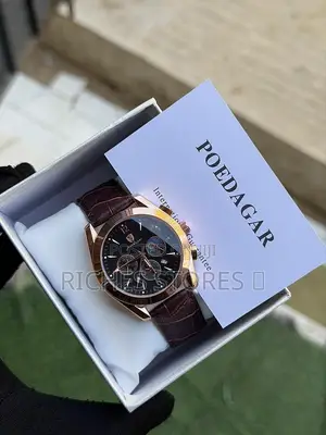 High Quality Round Face Poedagar Leather Watch