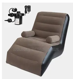 Portable Single Seater Recliner Sofa Bed Set With Pump