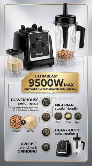Multi-Purpose Blender, Heavy Duty for Whole Fruits Hard Grains