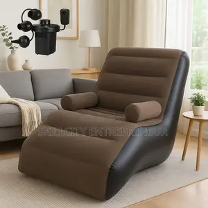 Portable Single Seater Recliner Sofa Bed Set With Pump