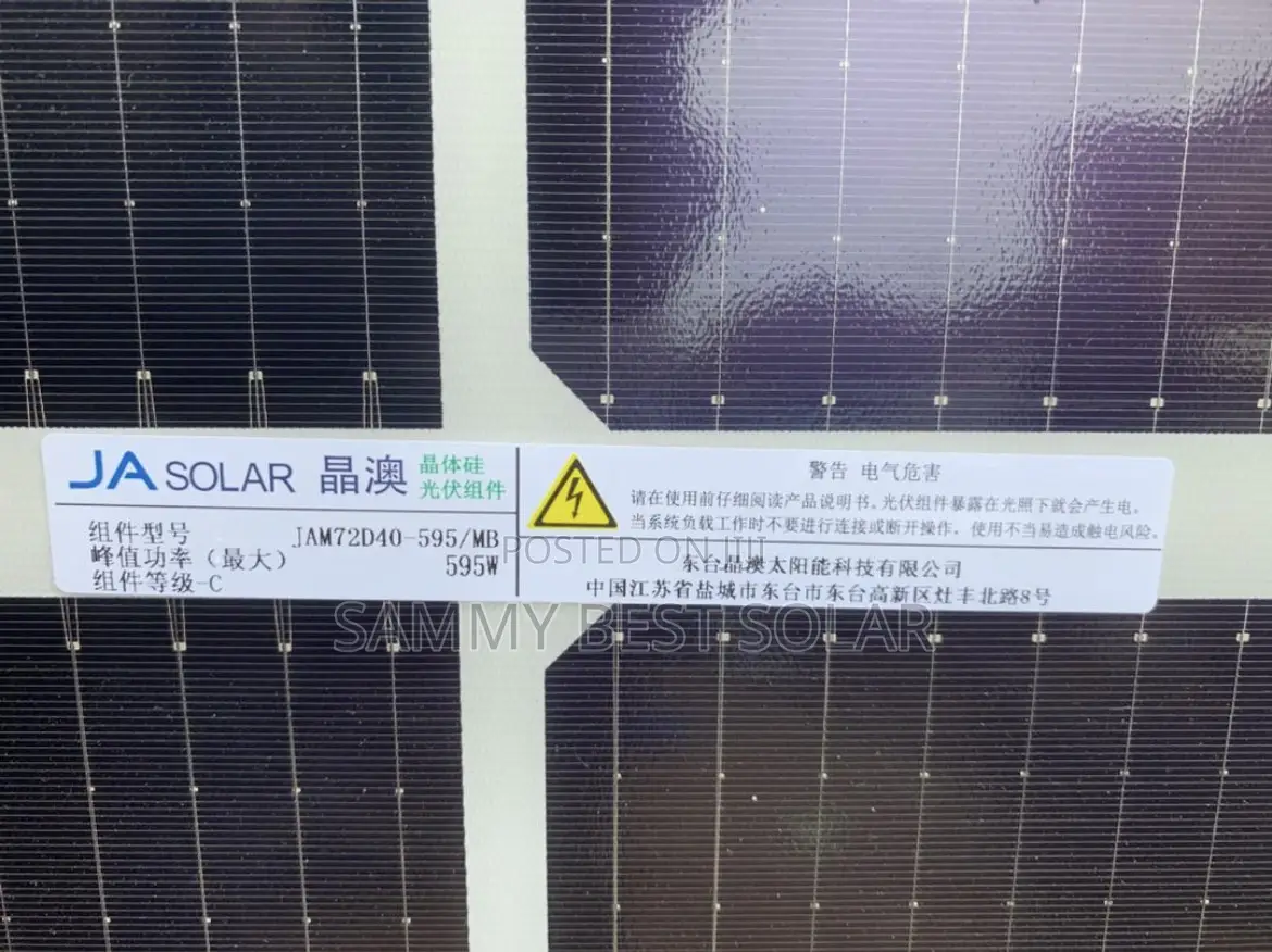 Ja 595watts Bifacial Solar Panel