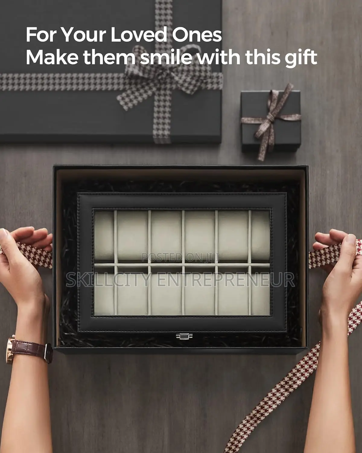 12 Slots Leather Watch Case