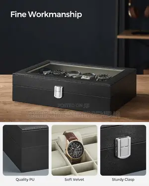 12 Slots Leather Watch Case