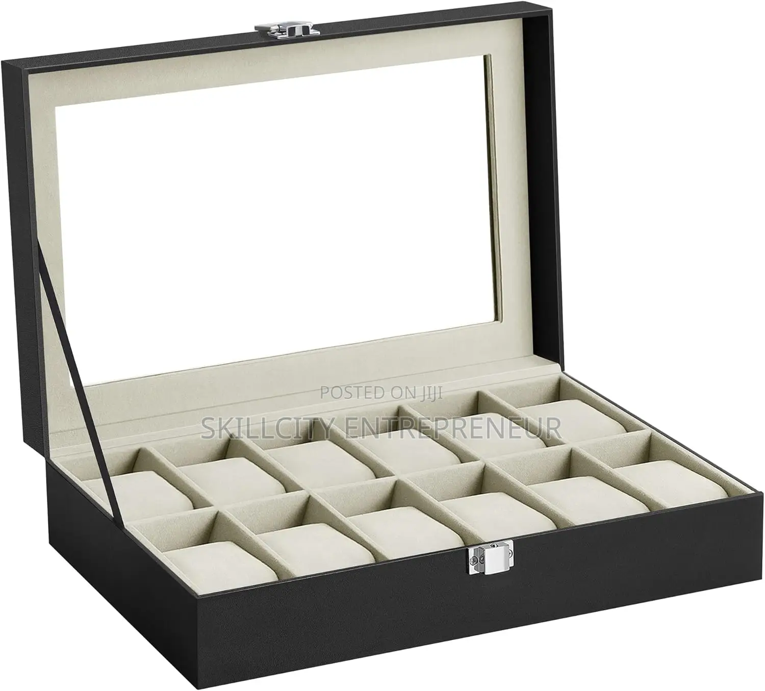 12 Slots Leather Watch Case