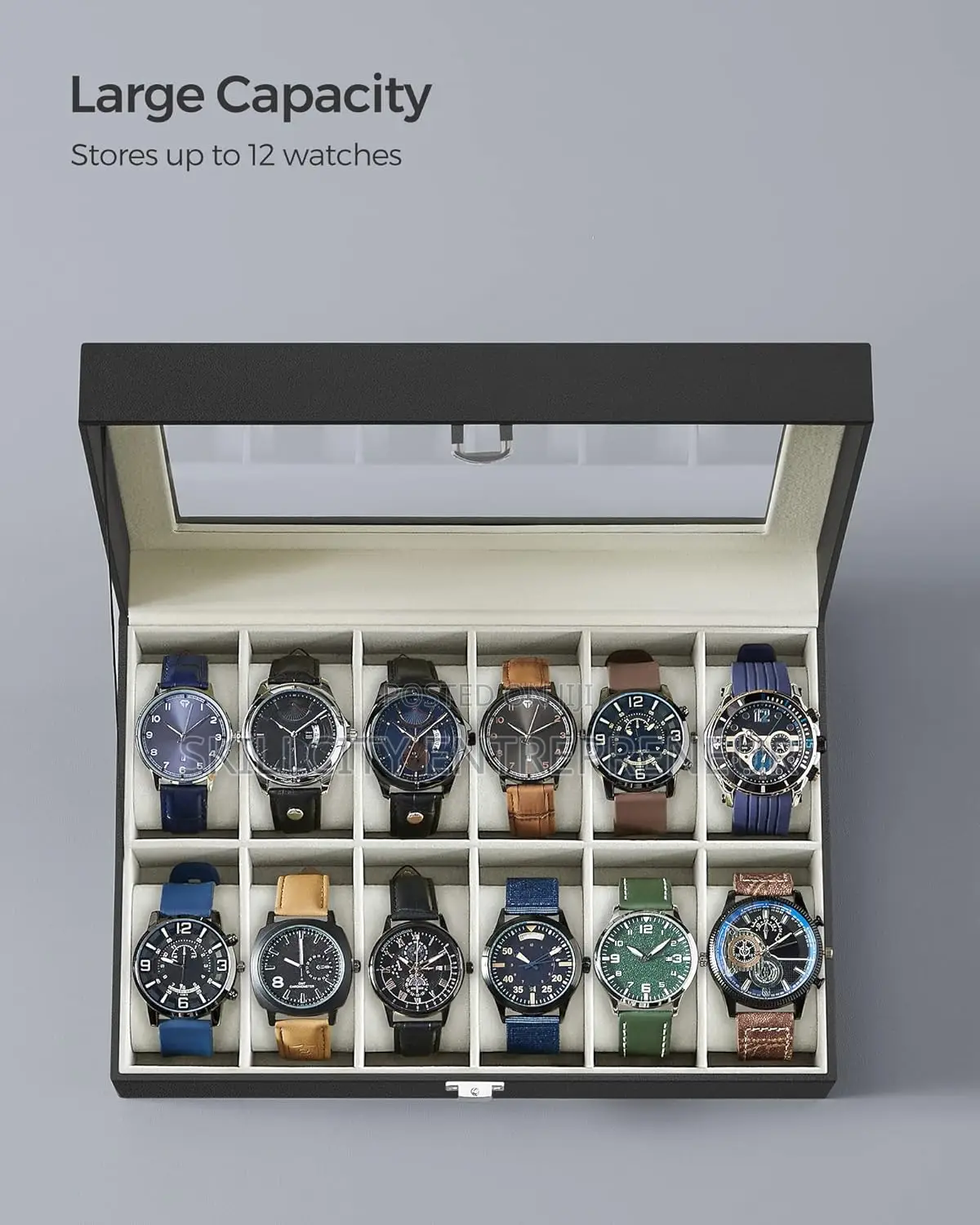 12 Slots Leather Watch Case