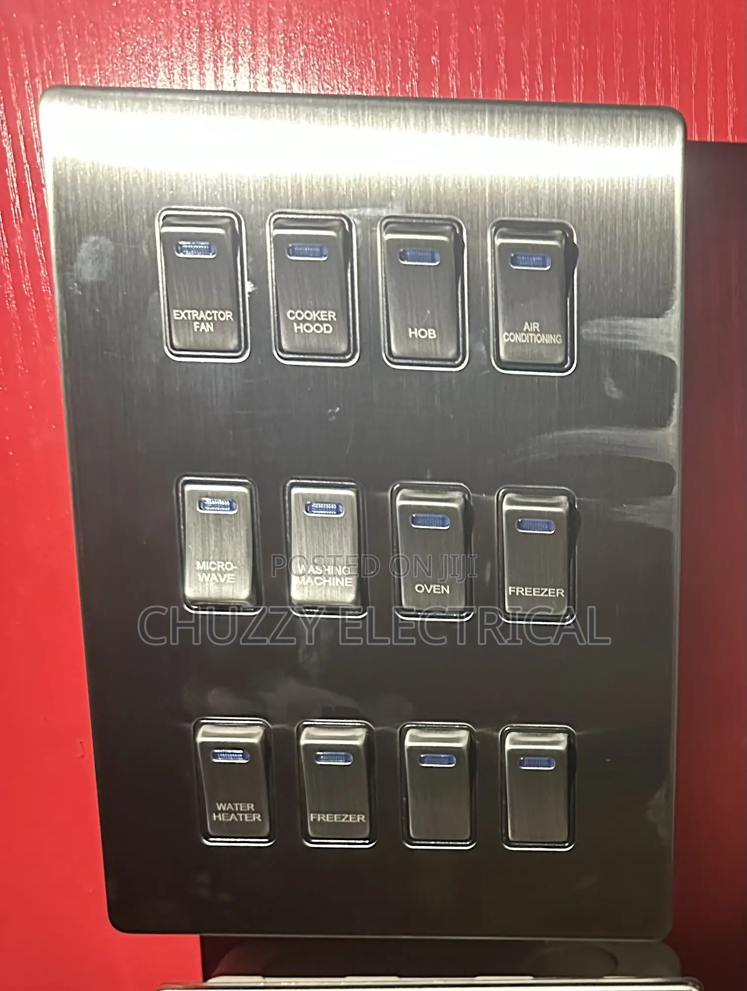 12-Gang Labeled Neon Switch