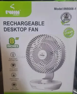 Iwin Rechargeable 8" Desktop Fan