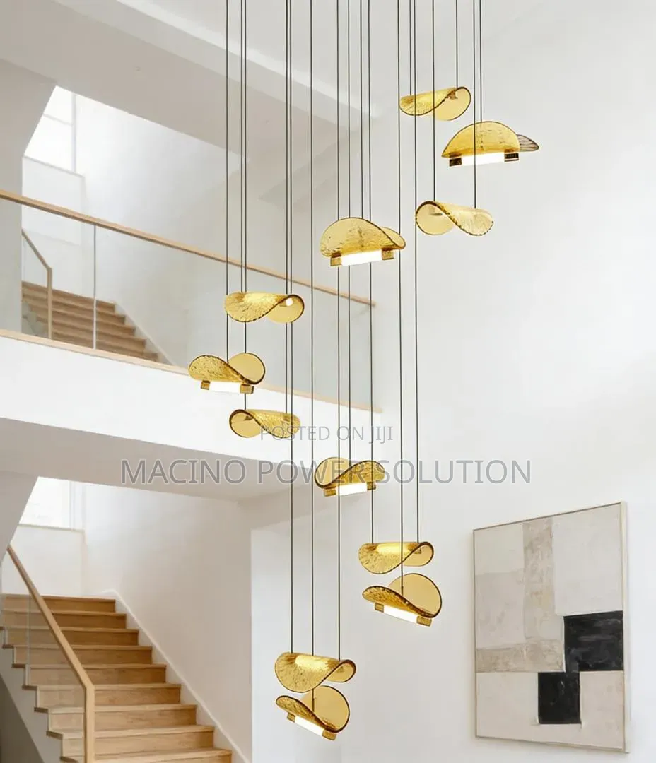 Copper Lotus Leaf Chandelier