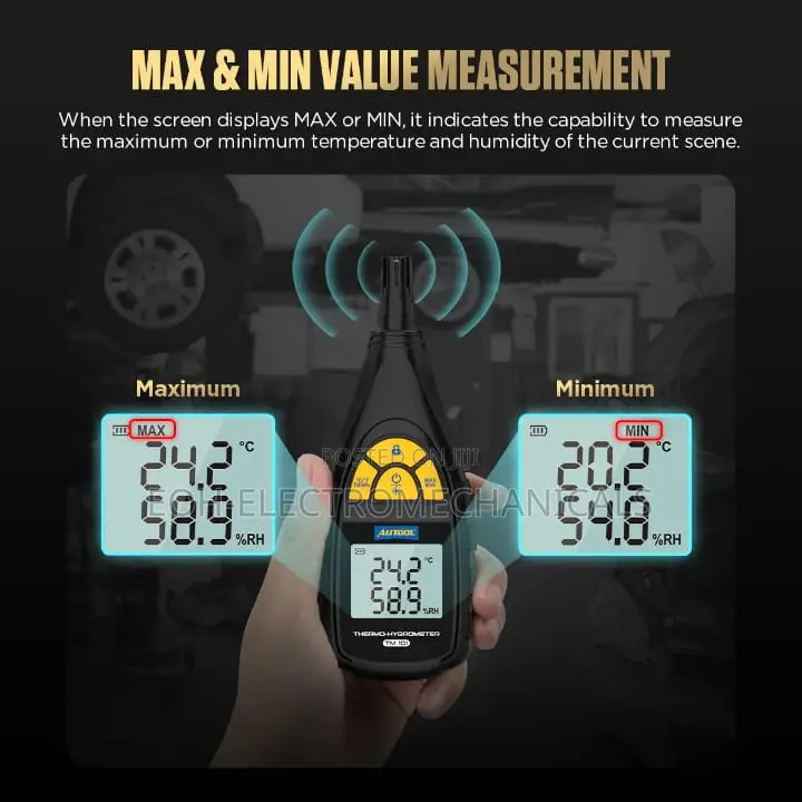 Digital Psychrometer; Humidity and Temperature Meter
