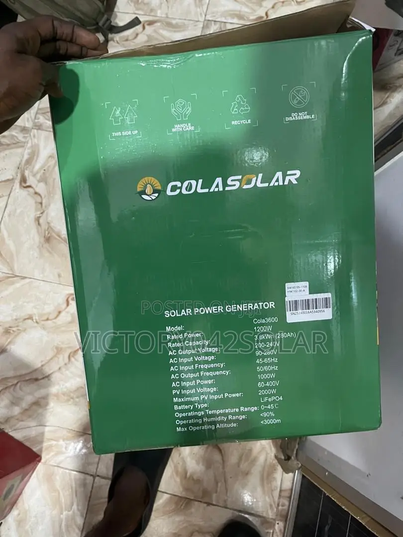 3.6kwh Cola Solar Generator Available