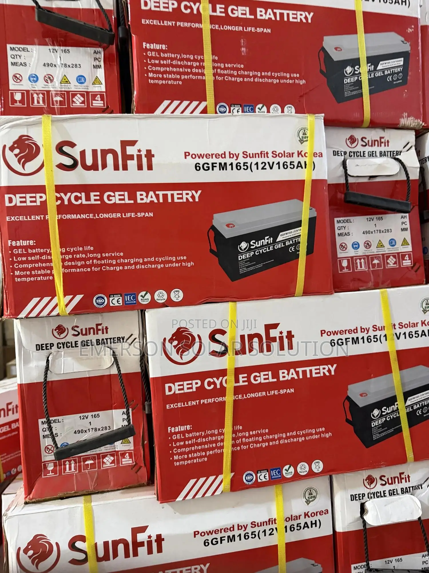 12v 165 Sunfit Deep Cycle Gel Battery