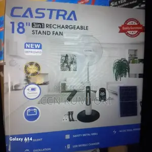 Castra 18-Inch Rechargeable Fan With Panel and Remote
