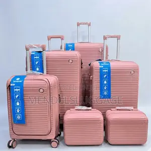 Pink Abs Hard Travel Suitcase Set With 360° Wheels