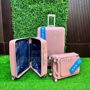 Pink Abs Hard Travel Suitcase Set With 360° Wheels