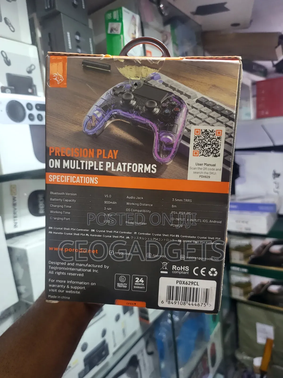 Porodo Gaming Crystal Shell Ps4 Controller,
