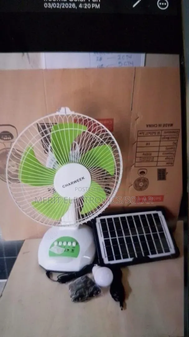 Solar Fan With Panel and Bulb
