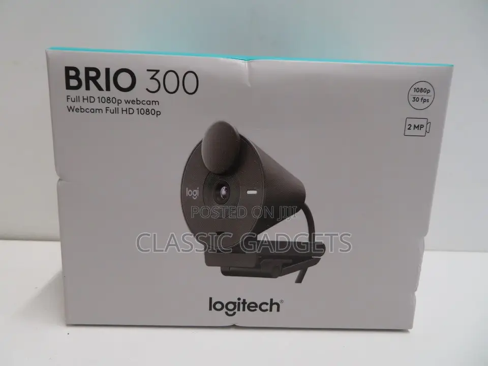 Logitech Brio 300 Graphite 1080p Webcam With Auto Light Correction