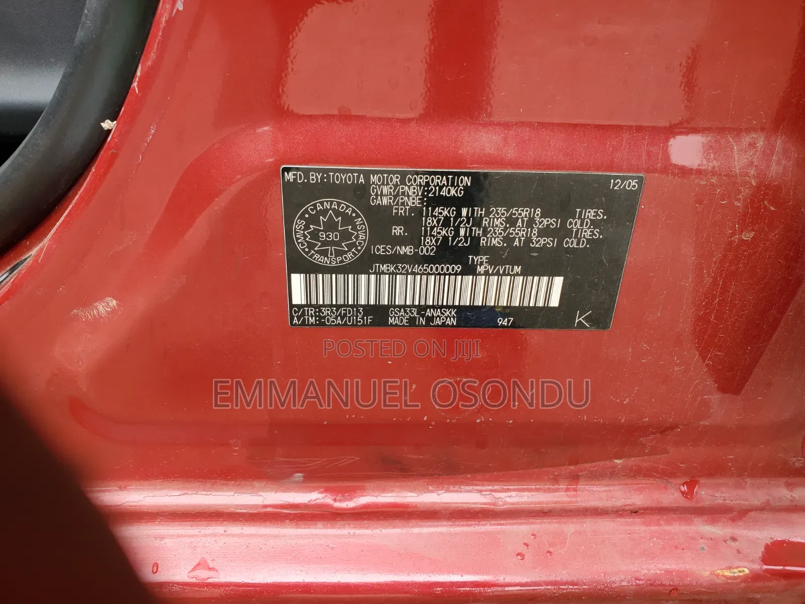 Toyota RAV4 2006 Red