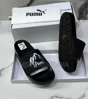 Box Puma Casual Pam Slippers in Black.