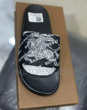 Box Burberry Logo Printed Slip-on Slides
