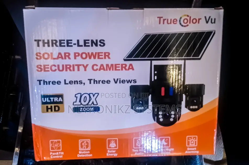 Three Lens Solar Security Camera