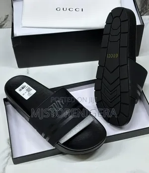 Box Black Gucci Slide Sandals