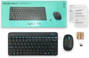 Logitech Mk245 Nano Keyboard Mouse Combo Gaming Laptop Clavier Gamer