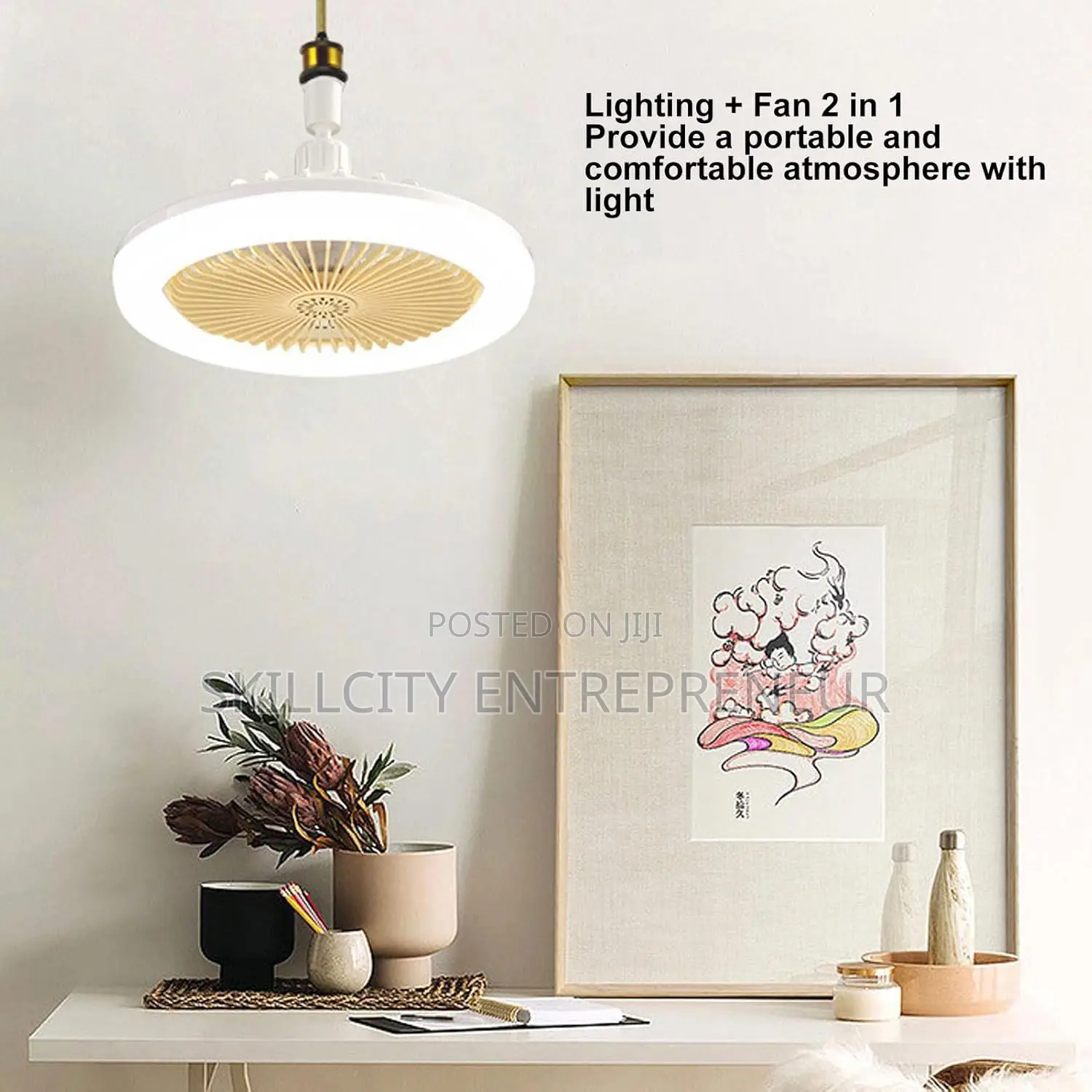 Smart Remote Control Led Fan Light E27