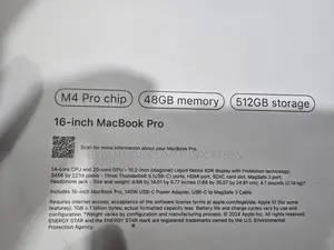 New Apple MacBook Pro 2024 M4 Pro 16-inch 48GB Apple M4 Pro SSD 512GB