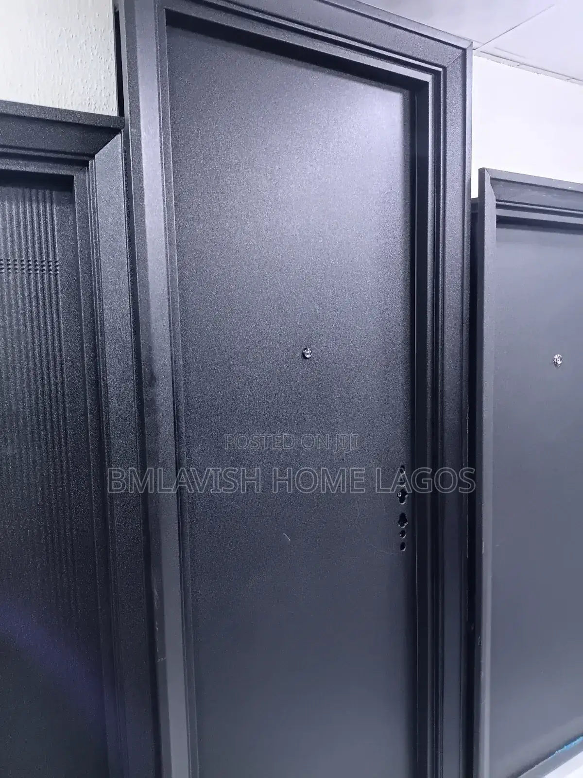Black Security Steel Door 8ft by 3ft