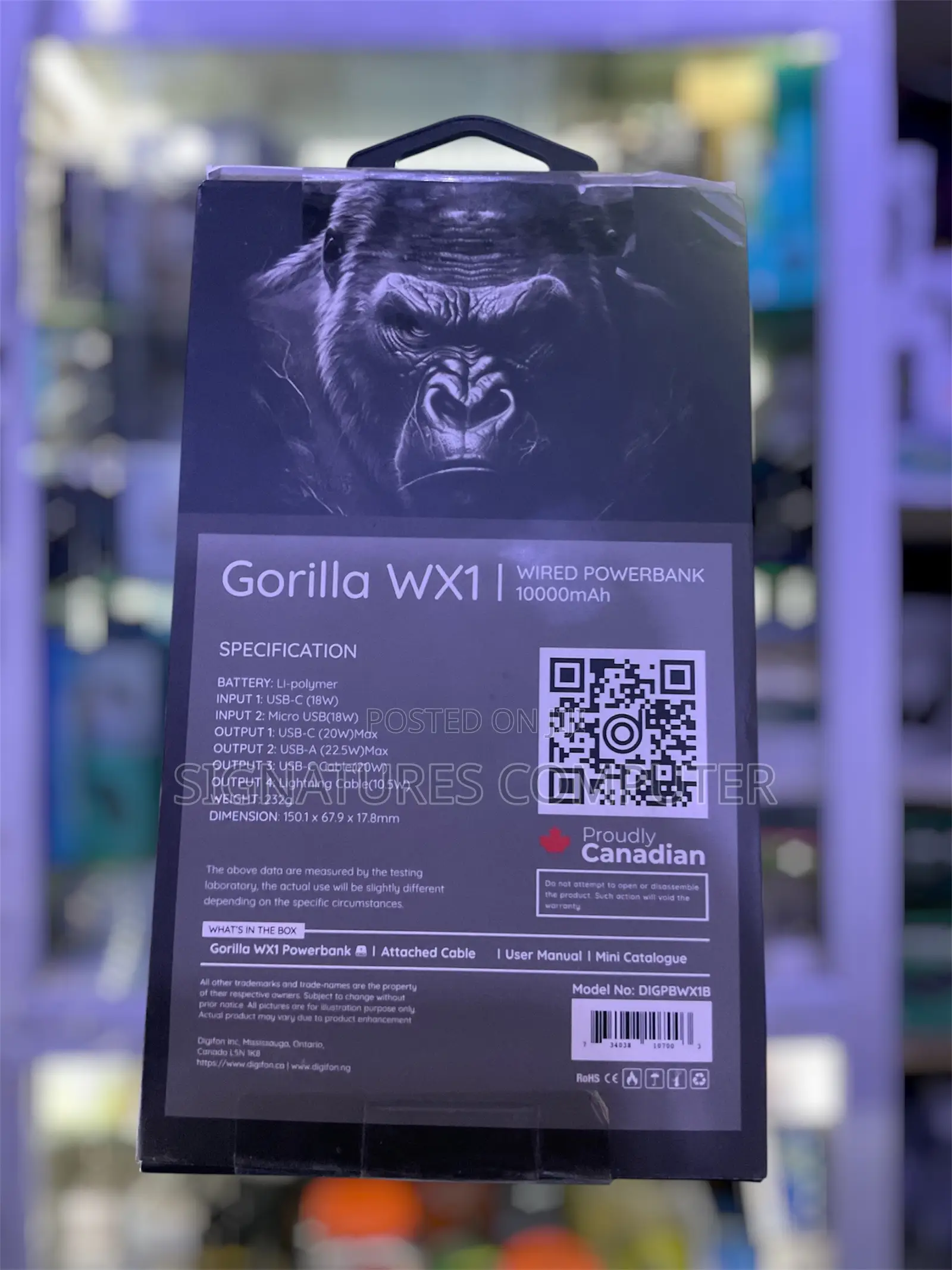 Digifon Gorilla Wx1 Wired Power Bank