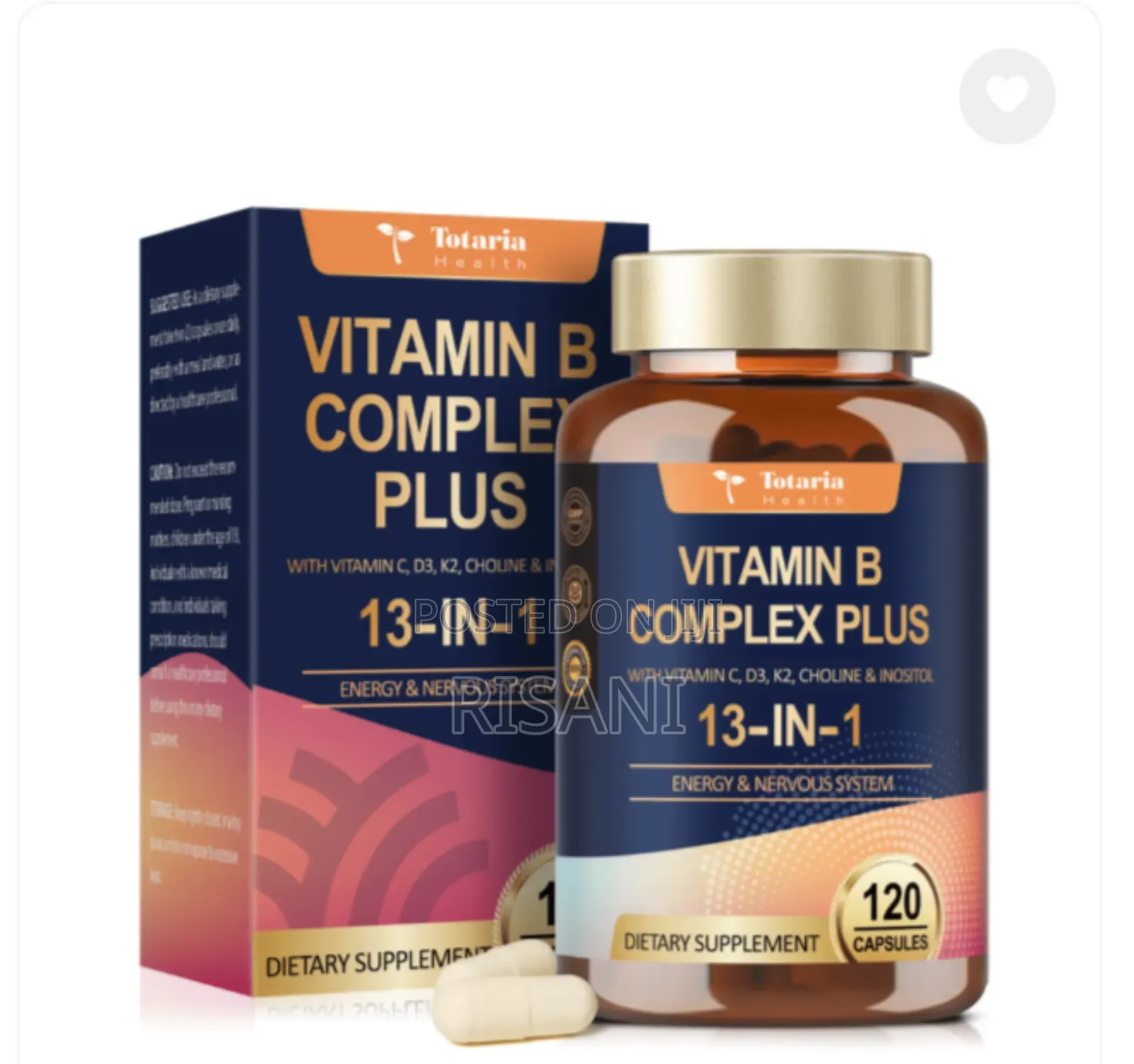 Totaria 13-in-1 Vitamin B Complex Plus Capsules, Supports Energy, Etc